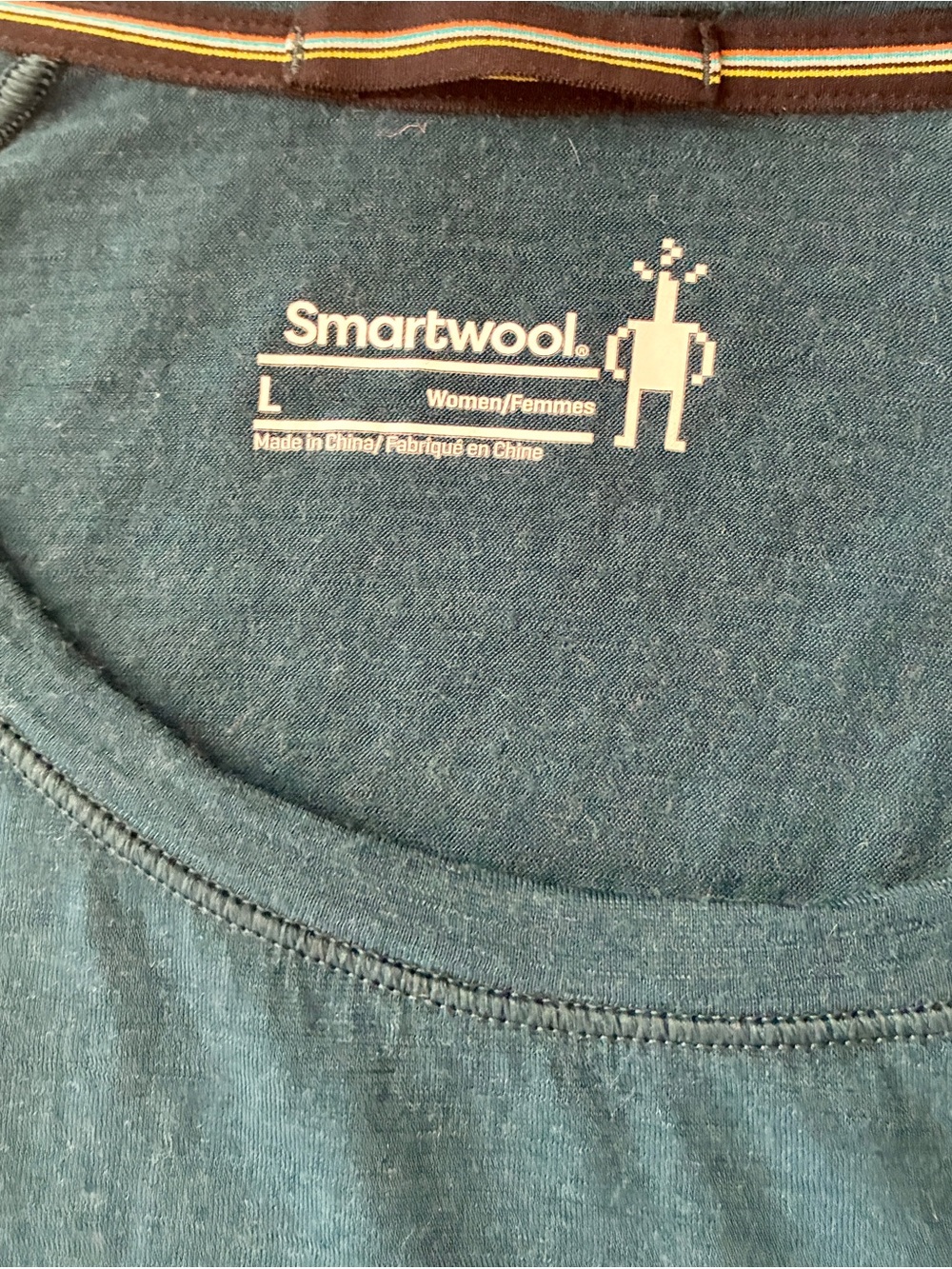Smartwool Women’s Long-Sleeve Crew in Deep Teal - Picture 3 of 3